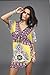 Wander Agio Womens Lace Short Sleeves Princess Dress Printing Beach Cover-up Yellow,One Size