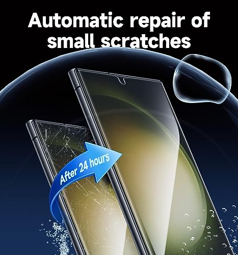 MAGIC JOHN 2 Pack for Samsung Galaxy S23 Ultra Screen Protector [PET Film Material Not Glass] 6.8 inch,[100% Fingerprint ID Compatible] Easy Installation Tray, Shock-Resistant, 3D Curved, Bubble Free, Scratch Proof, HD Clear, Case Friendly