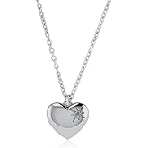 Vanbelle Sterling Silver Jewelry - Rhodium Plated with 925 Stamp - Puffed Heart Pendant Necklace - Elegant Handcrafted Necklace for Women - Mother's Day Collection