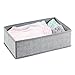 mDesign Soft Fabric Dresser Drawer and Closet Storage Organizer for Toddler/Kids Bedroom, Nursery, Playroom - Rectangular Bin with Textured Print - Gray
