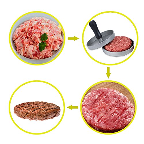 image for AUOON Hamburger Press, Aluminum Burger Press with Heavy Duty Non-Stick