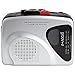 Groov-e GVPS525SR Portable Retro Personal Cassette Player and Recorder with Built-in Speaker & Microphone, AM/FM Radio, 3.5mm Headphone Jack and Earphones Included - Black/Silver