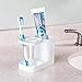 iDesign 43431 Med+ Bathroom Medicine Cabinet Organizer, Toothbrush and Toothpaste Holder - White