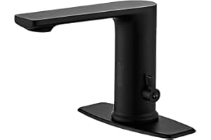 Halo Sanitary Touchless Bathroom Faucet Automatic Motion Sensor Grifo CEC Watersense DOE with Hole Cover Deck Plate Hand Free Robinet Matte Black