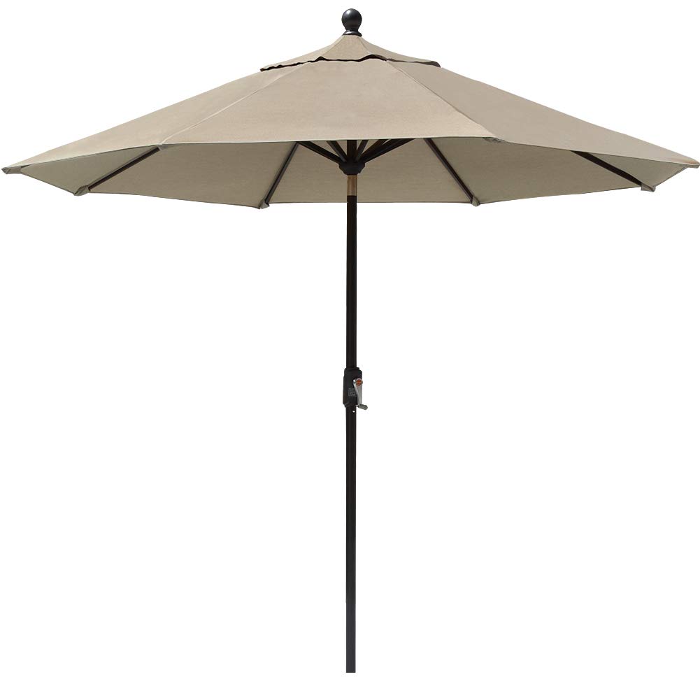 EliteShade Sunbrella 9Ft Market Umbrella Patio Outdoor Table Umbrella with Ventilation and 5 Years Non-Fading Top,Antique Beige