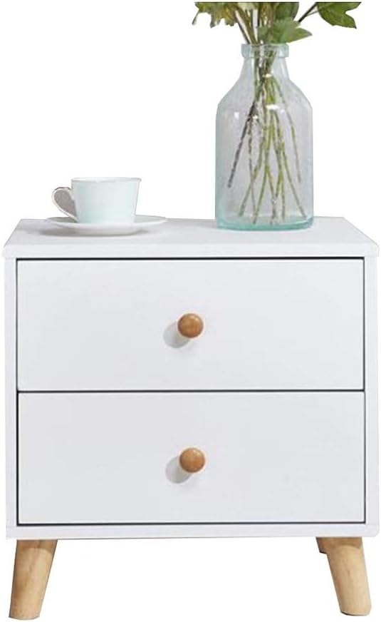 Amazon Com Living Room Furniture Cjc Bedside Tables 2 Drawer Side Table Wooden Cabinet Chic Nightstand Storage Unit Color White Furniture Decor