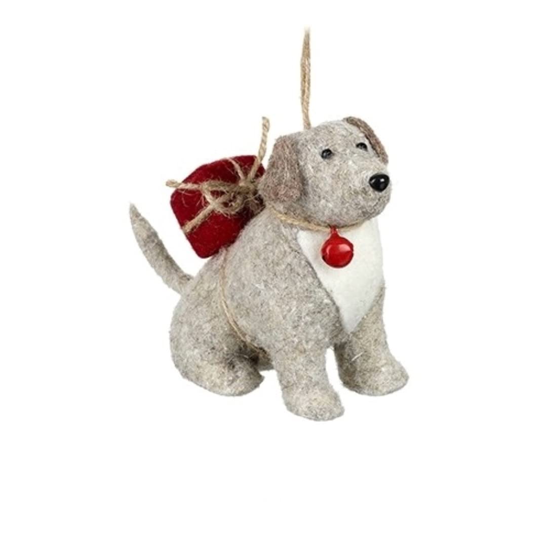 Heaven Sends Single Christmas Hanging Woollen Dog Decoration - 3 Styles Sold Separately (SNS160A (Present))