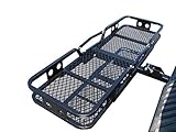 TMS SC1204-1 500-Pound 60-Inch by 20-Inch Folding Cargo Carrier Basket Hitch Truck Mount Rack