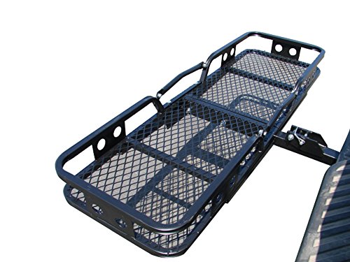 TMS SC1204-1 500-Pound 60-Inch by 20-Inch Folding Cargo Carrier Basket Hitch Truck Mount Rack