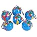1” Globe Keychain - 48 Pack Mini Backpack Hook for Travelers - Keyring for Bag and Belt Loop Accessory, Back to School Item, Arts & Crafts, Educational Tool, Party Favors