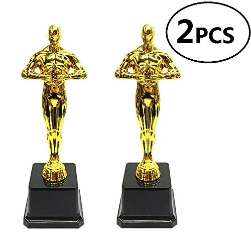 EBTOYS Gold Award Trophies Oscar Award Trophies for Party Celebrations, Ceremony, Appreciation, Awards for Teachers and Students,2-Pack - Thumbnail 3