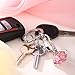 MILESI Shining Crystal Diamond Ring Car Keychain Women's Fashion Accessory Mother's Gift (White Diamond)