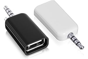 QFWDFCTRENZ 2 Pack AUX to 3.5mm Audio Adapter Not Universal AUX to USB Adapter Audio Cable USB A Female 3.5mm Male Audioes Converter Jack Plug for USBs Flash Drive Car CD Player Only Work for Car Auxiliary Port