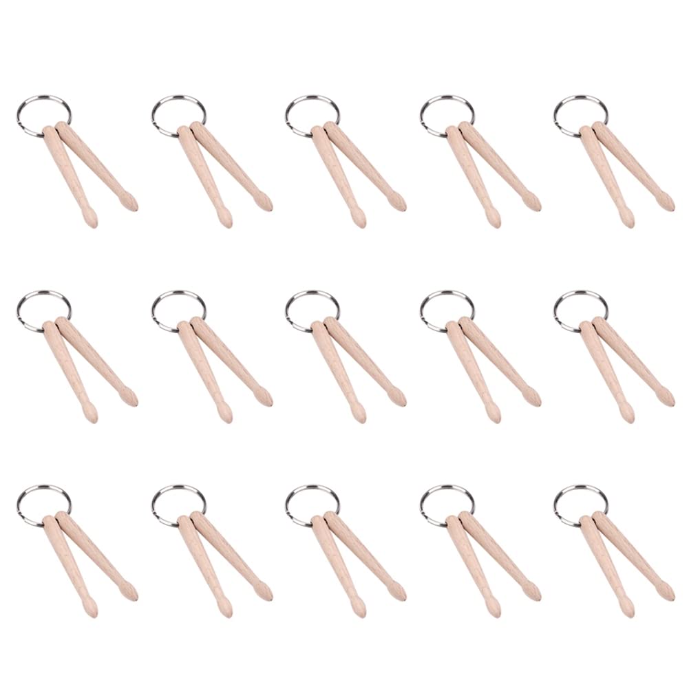 Hopbucan Keychain Maple Wood Drum Stick Key Ring Percussion Stick Keychain Wooden Drum Sticks