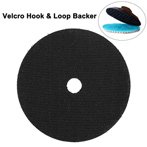 ADVcer 4 inch Polisher Backing Plate - Metal Arbor 5/8" 11 Thread Rubber Hook and Loop Backer Pad, Ideal Polishing Disc Holder for Concrete Tile Granite Marble Stone Countertop Floor Grinder (Black) - Thumbnail 2