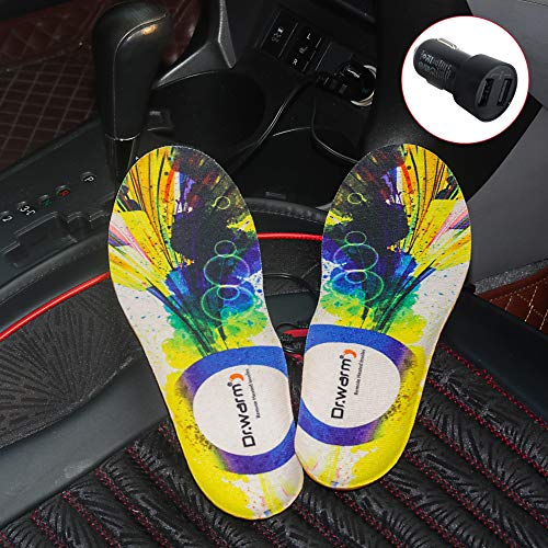 Dr.warm Heated Insoles Rechargeable Battery Heated Insoles with Car Charger Wireless Remote Control Foot Warmer for Hunting Fishing Hiking [M] - Thumbnail 4