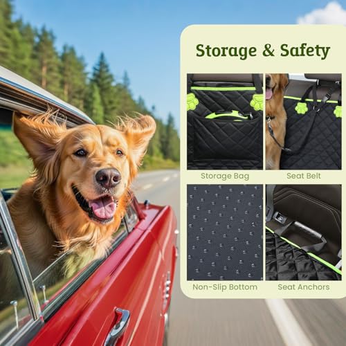 Pecute Funda Coche Perro con Fondo Duro para Asiento Trasero 2 en 1, Impermeable y a Prueba de Arañazos, Impermeable Antirayaduras, con Base Reforzada 150 kg