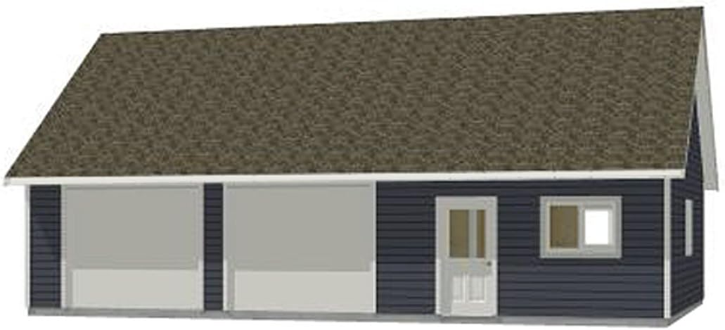 Garage Plans: Oversized Two Car Garage with Shop and Attic Truss Roof - Plan 1200-4R