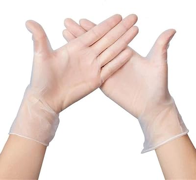 REAL ACCESSORIES New Clear Vinyl Gloves Medium 100pcs Powder Free Box