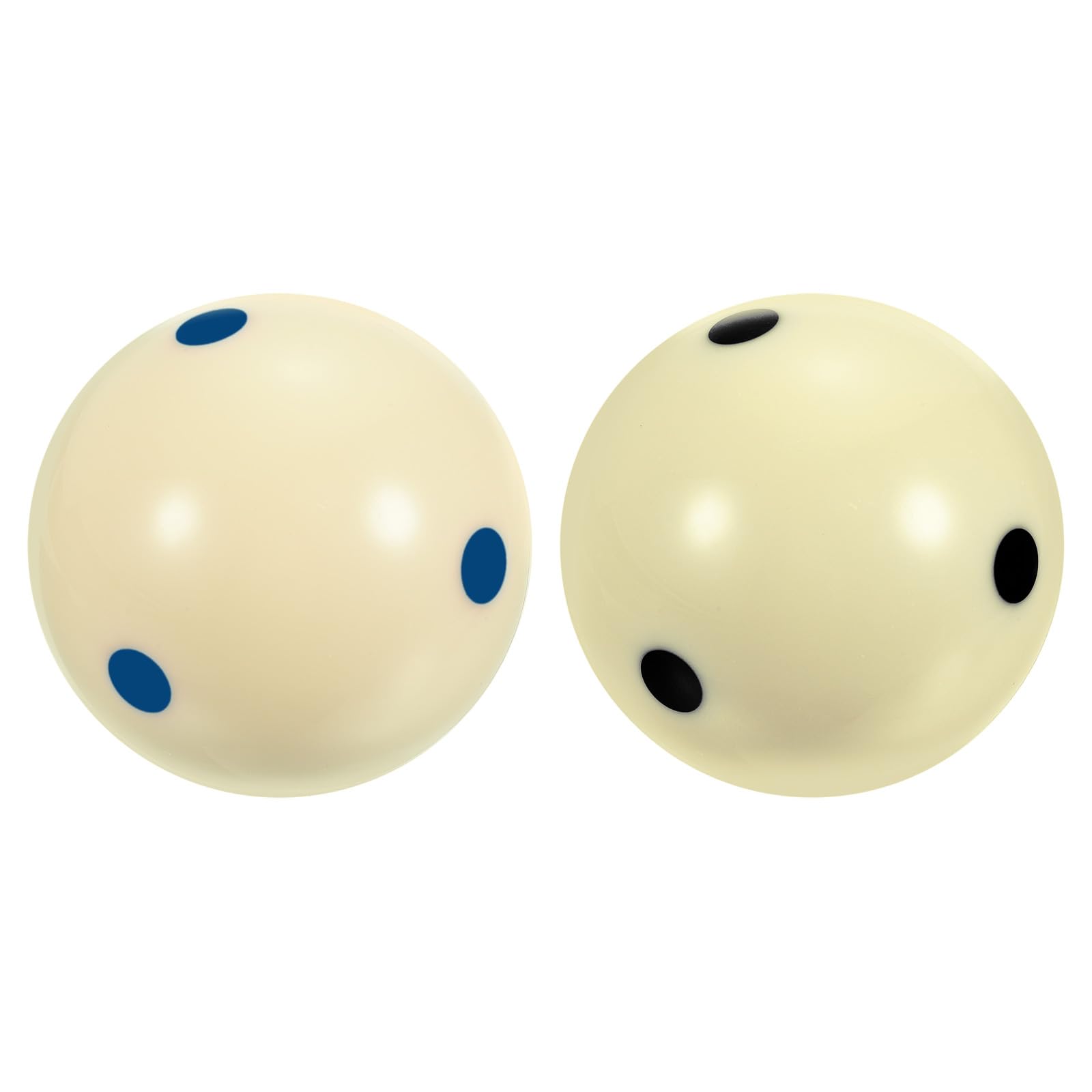 PATIKIL 2-1/4" Pool-Billiard Cue Ball with Black/Blue 6 Dots, 2 Pack Pro Cup Cue Ball Practice Training Pool Ball for Billiard Room Game Room, Beige