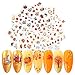 Fall Nail Art Stickers Thanksgiving Nail Decals Accessories 12 Sheets Maple Leaves Pumpkin Water Transfer Autumn Nail Stickers for Women Girls Fingernail Toenail Decoration Manicure Tips Tattoos