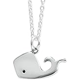 Mark Poulin Sterling Silver Whale Necklace on 16 18 20 Inch Adjustable Chain 925 Charm for Women and Girls