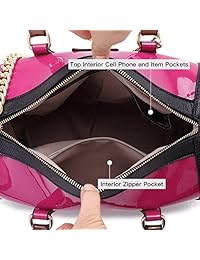 Bolsos de charol brillante de imitación de cuero Bolso de mano con asa superior Bolso de hombro para mujer