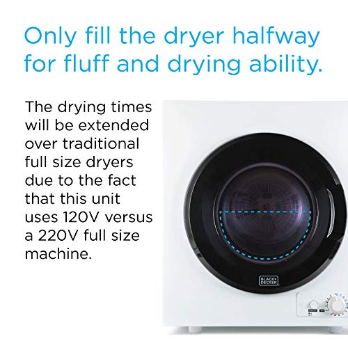 BLACK+DECKER BPWM20W 2.0 cu.ft. Portable Washer, Cu. Ft, White & BCED26