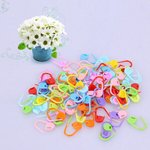 image for SOURBAN Plastic Locking Stitch Markers Knitting Stitch Counter Multi-C