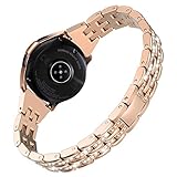 Wearlizer Bling Band Compatible with Galaxy Watch 42mm Band/Samsung Watch Band 42mm for Women,Metal Jewelry Strap Wristband Replacement for Samsung Watch Active/Samsung Gear S2 Classic(Rosegold