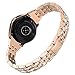 Wearlizer Bling Band Compatible with Galaxy Watch 42mm Band/Samsung Watch Band 42mm for Women,Metal Jewelry Strap Wristband Replacement for Samsung Watch Active/Samsung Gear S2 Classic(Rosegold