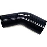 HEAAEH RACING 45 Degree ID 2.5 Inch To 3.0 Inch 4Ply Elbow Reducer Silicone Hose Coupler Black (63-76MM)