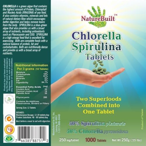 NatureBuilt Chlorella Spirulina Tablets 250g