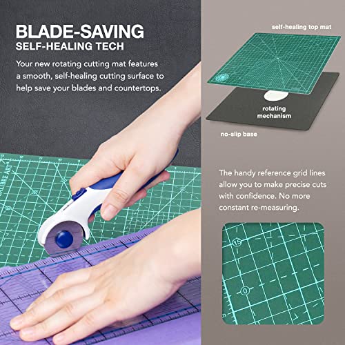 Calibre Art Rotating Self Healing Cutting Mat 14x14 (13" Grid), Perfect