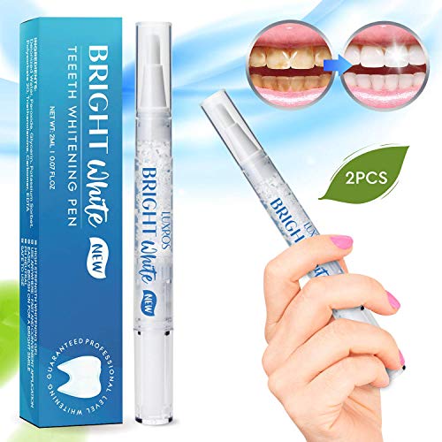 LUXROS Teeth Whitening Pen, 2 Pack, 35% Carbamide Peroxide Gel, Extra Strength Whitening Gel, Travel-Friendly, Convenient, Easy-to-Use, Gentle, Affordable Yet Effective