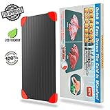 Defrost Tray Frozen Food Quickly, Thaws Frozen Food,Defrost Frozen Food Faster Defrost Meat Chicken Beef Fish, No Electricity Chemicals Microwave Hot Water, 3mm Thickness Black