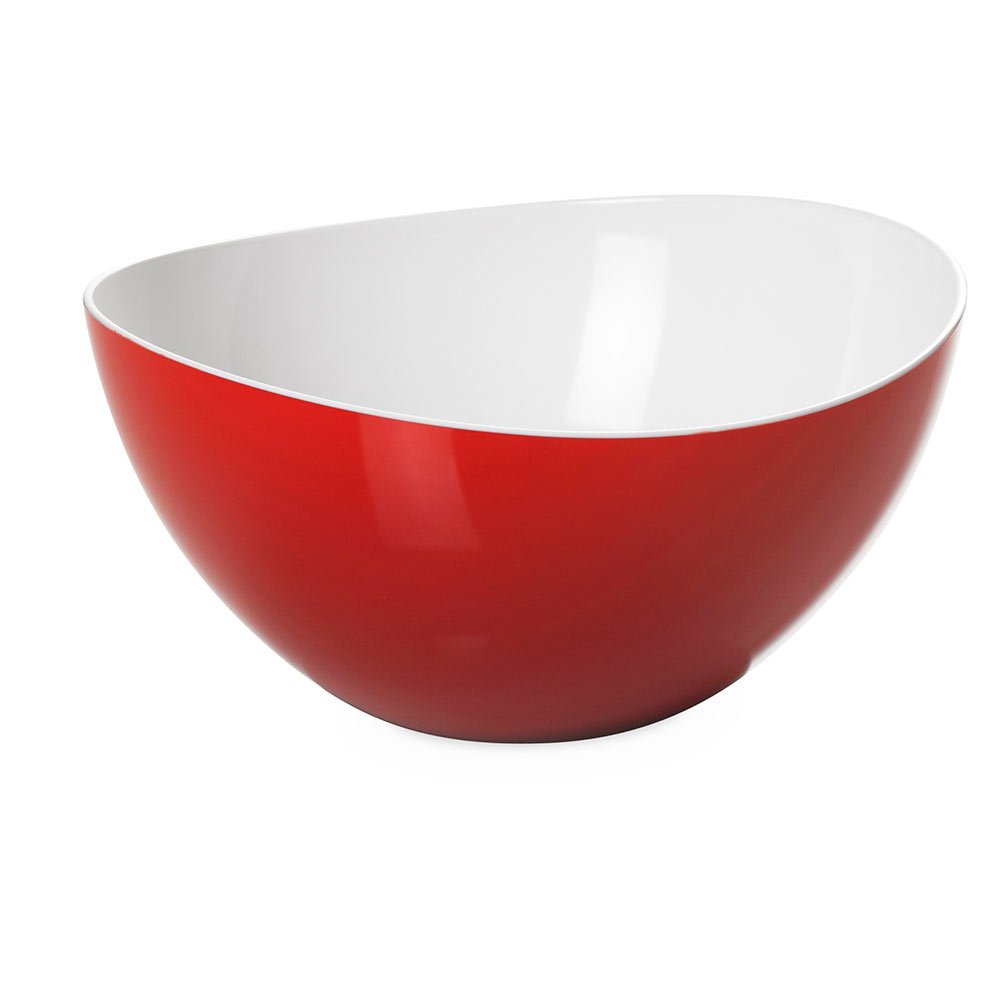 omada Design Salad Bowl 108 fl OZ (3.2 Lt), Two-Tone Unbreakable Plastic, 100% Made in Italy, Dishwasher Safe, 10.25 x 10.25 x h 5 in (26 x 26 x 12.5 cm),Trendy Line,Red