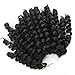 Leeven 3 Pcs Wand Curly Braids 8 Inch Natural Black Jamaican Bounce African Collection Crochet Braiding Twist Hair 20 Strands 1B