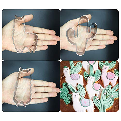 image for Bonropin Llama Cactus Plaque Frame Shaped Cookie Cutter Set(5 Pieces),