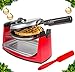 Rotating Belgian Waffle Maker - Classic Red & Stainless Steel - Adjustable Temp Control & 180 Degree Flip Rotation – Includes User Guide, Gourmet Waffle Recipes, and FREE Bonus
