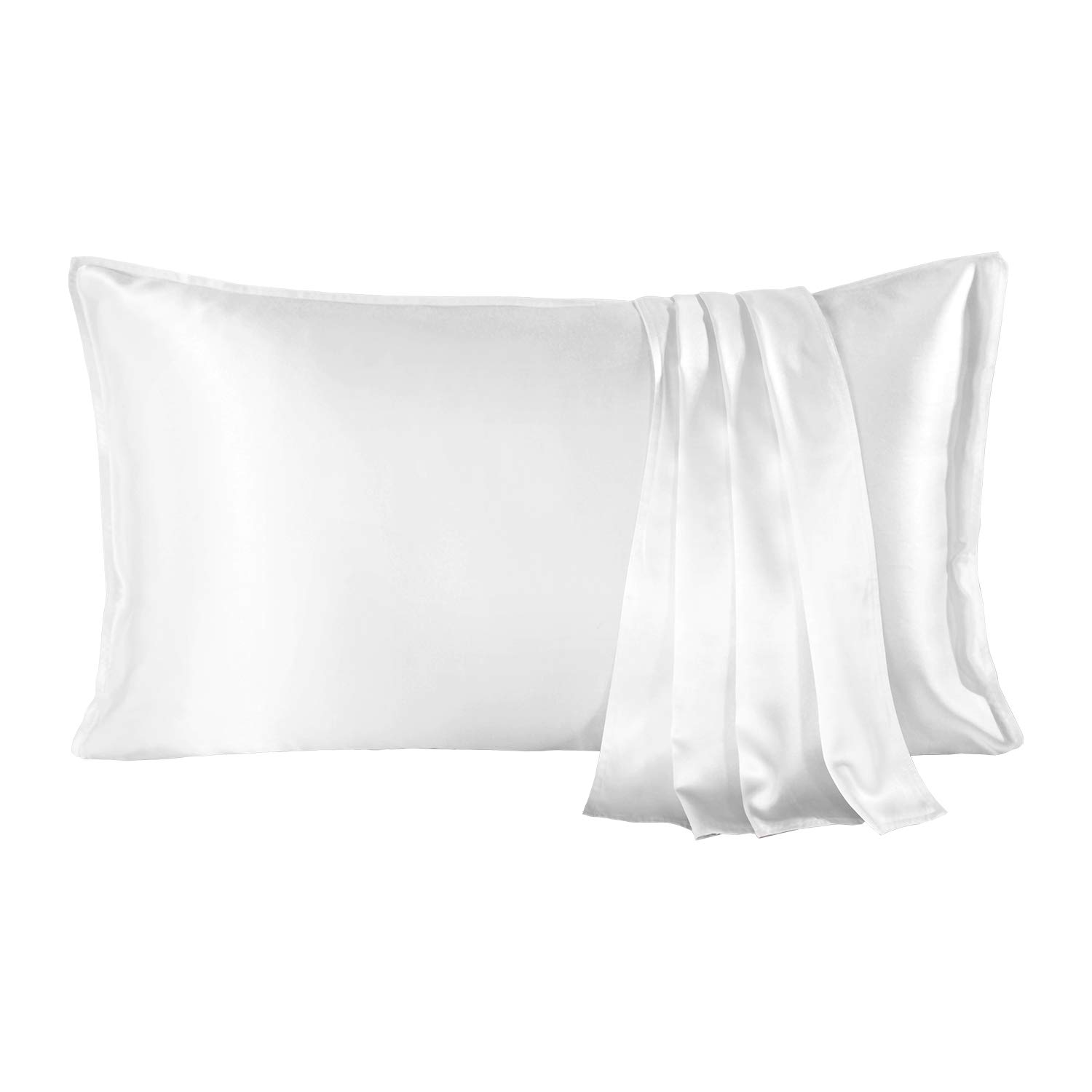 SHARE SILK 20 Momme 100% Mulberry Silk Pillowcase for Hair and Skin, Envelope Closure Pillow Covers 1PC, Hypoallergenic Breathable for Beauty Sleep (50x66 cm, Cream)