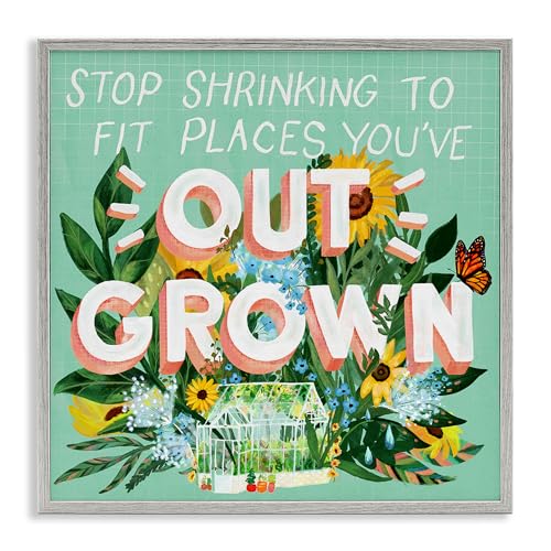 Stupell Industries Stop Shrinking To Places You've Outgrown Gray Framed Giclee…