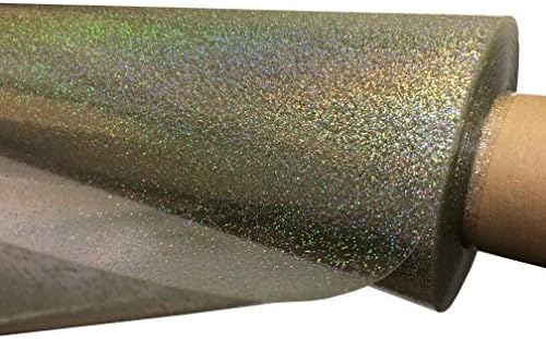 TableclothsWorld Silver Sparkle Glitter Clear Transparent PVC Vinyl Wipe Clean Tablecloth Oilcloth (Square - 110cmx110cm)