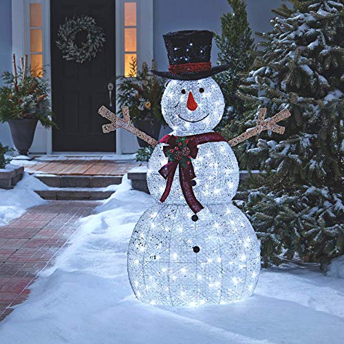 NOMA 5 Ft. PreLit Light Up Snowman with Top Hat Outdoor Christmas
