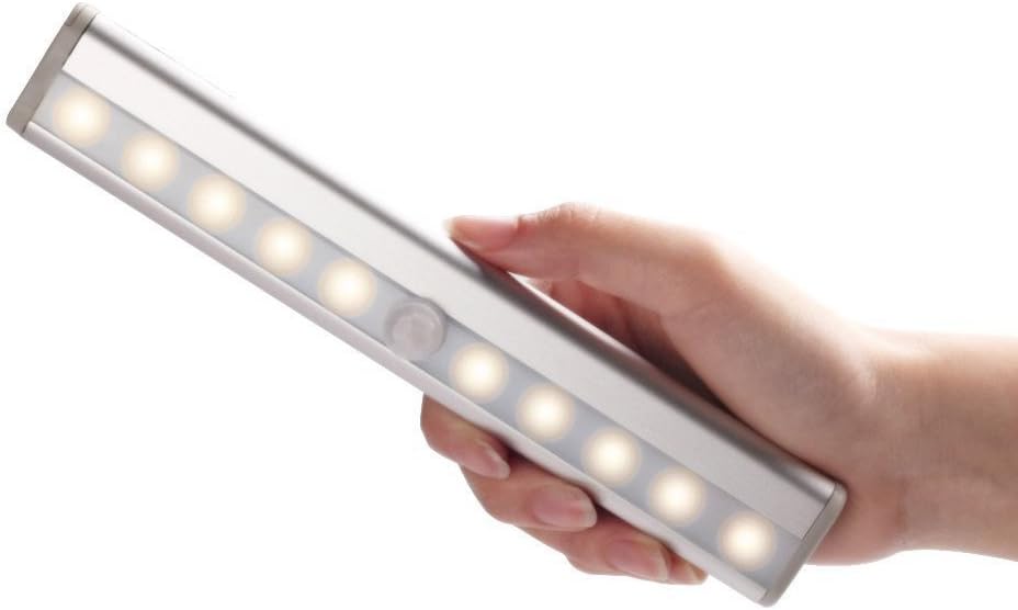 Veepeak 10 LED Closet Motion Sensor Light Under Cabinet Lighting, Stick on Anywhere Wireless Motion Activated Night Light LED Wall Light Fixture Pantry Light – Warm White