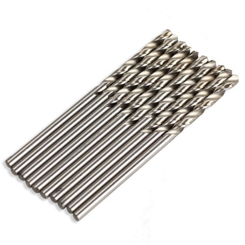 Pack of 10 Micro HSS Twist Drilling Auger bit for Electrical Drill (Diameter: 2.5mm---- Total Length: 57mm)