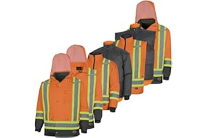 Pioneer mens Yukon Hi-Vis 7-in-1 Winter Safety ParkaJackets and Coats