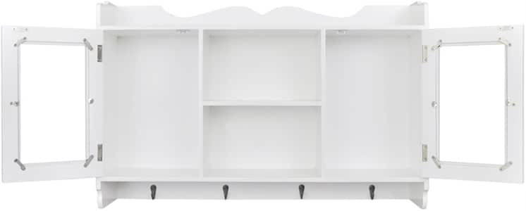 Festnight Armario Vitrina MDF de Pared para Libros DVD Cristalería