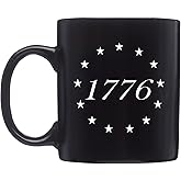 Rogue River Tactical Black 1776 Betsy Ross Flag Coffee Mug - American Novelty Cup - Patriotic USA Gift