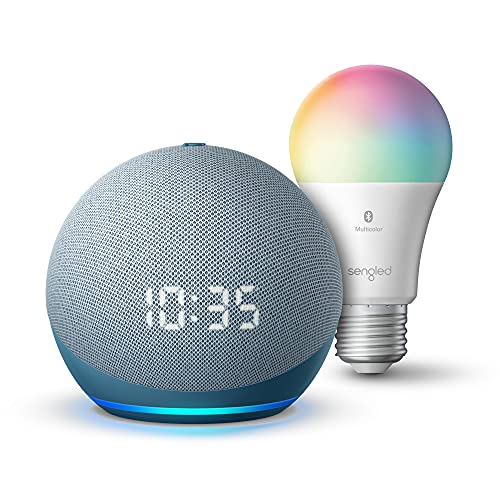 Echo Dot (4th Gen) with Clock Twilight Blue with Sengled Bluetooth